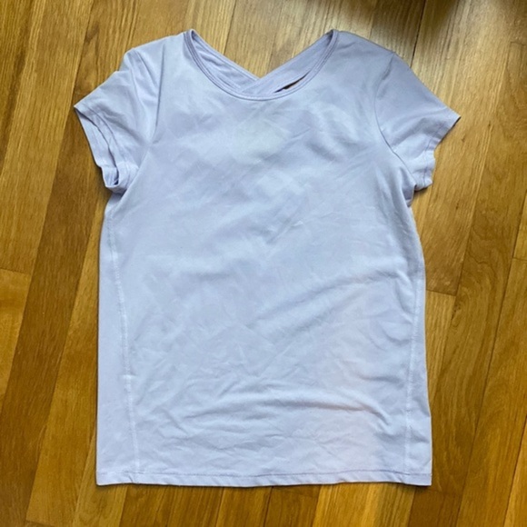 All in Motion Lilac Cross Open Back Shirt Size L (10/12) - Picture 1 of 4